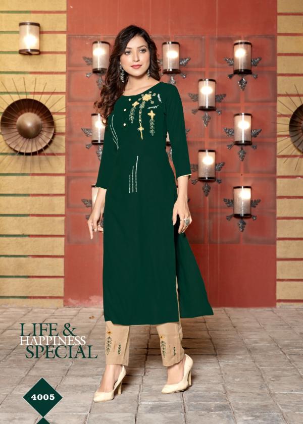 4 Colours Lime Light-Rayon-Kurti-With-Bottom